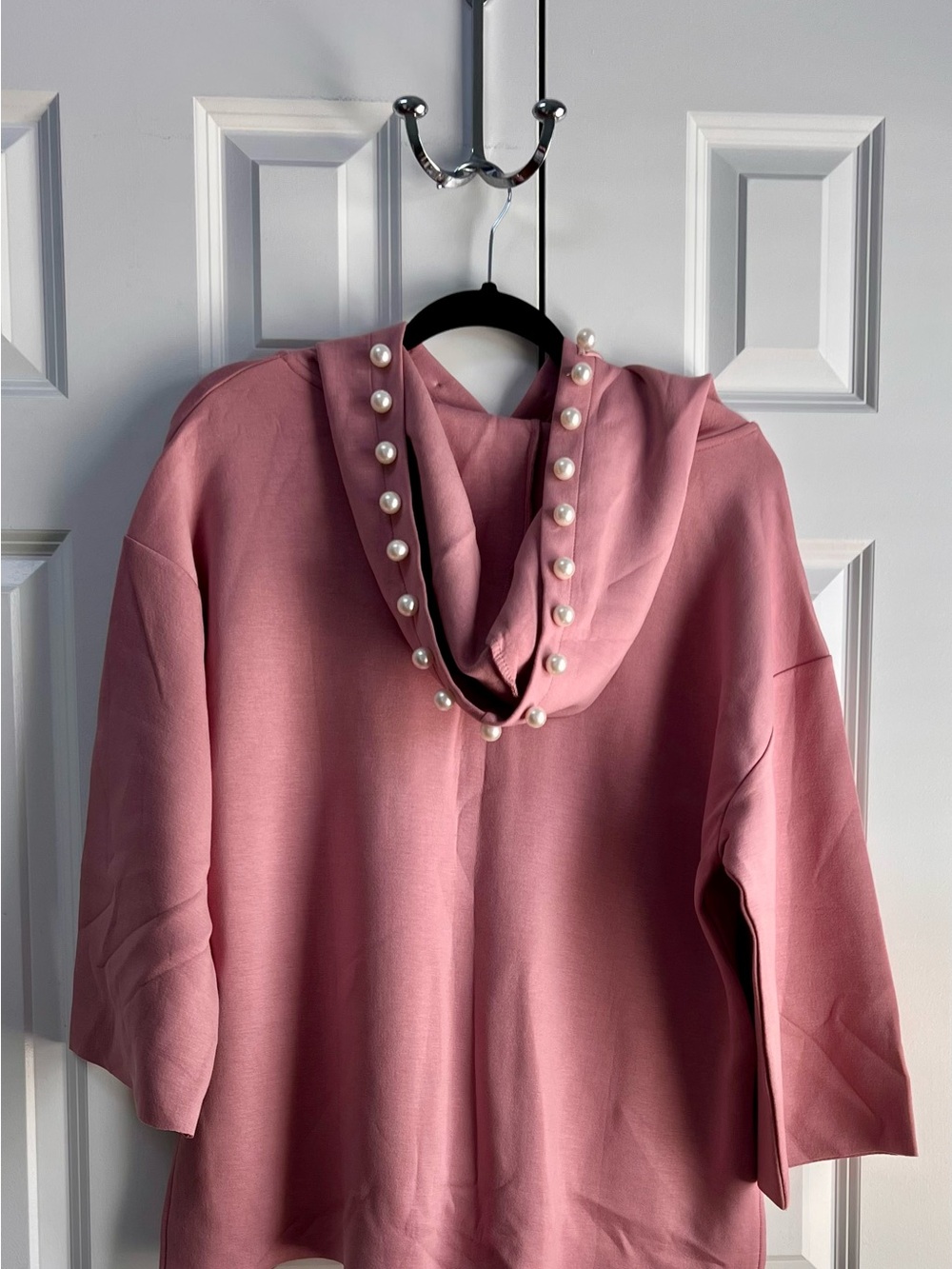 Francine French Scuba Pearl Hoodie in pink